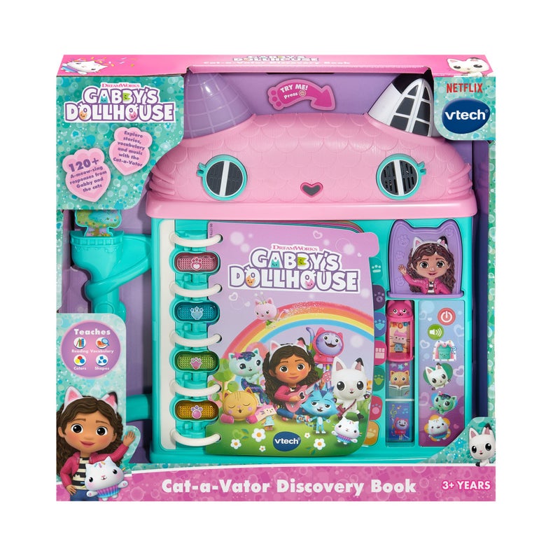 VTech Gabby’s Dollhouse Cat-a-Vator Discovery Book with Lights, Music & Learning (Ages 3+) - Image 4