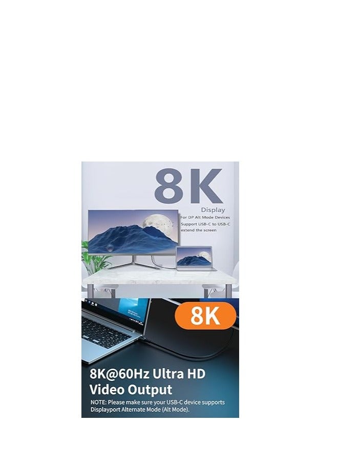 PD Fast Charging Cable - Data Cord - USB C to Type C - USB 3.2 - Gen3 - Thunderbolt 3 - E-Marker Chip - 20Gbps - 8K@60Hz - 20V/5A - 100W -1M - Black - Image 4
