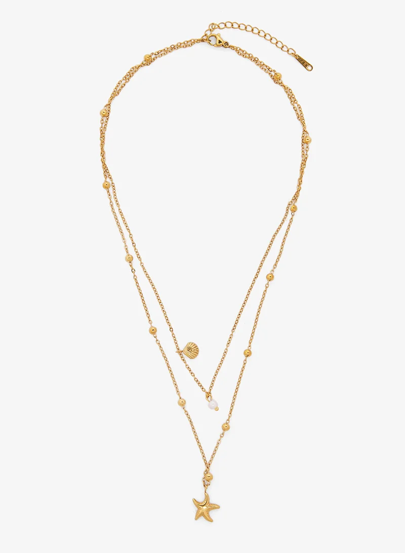 جينجر قلادة ذهب بتعليقات