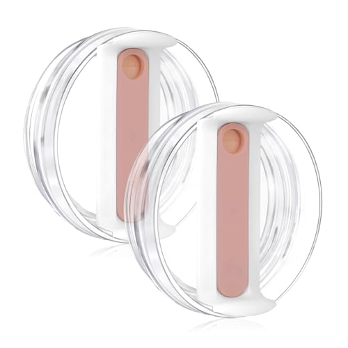 Horsdo 40oz Tumbler Lid for Stanley, Spill Proof Splash Resistant Tumbler Covers,Replacement cover for Stanley Cup Accessory(2 pack) (Clear Pink, 40oz) - Image 1