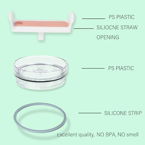 Horsdo 40oz Tumbler Lid for Stanley, Spill Proof Splash Resistant Tumbler Covers,Replacement cover for Stanley Cup Accessory(2 pack) (Clear Pink, 40oz) - Image 4