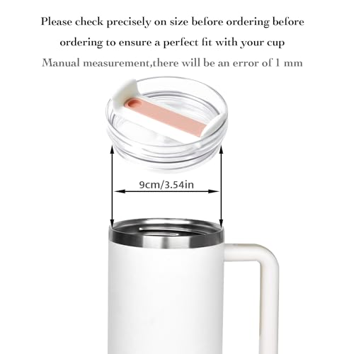 Horsdo 40oz Tumbler Lid for Stanley, Spill Proof Splash Resistant Tumbler Covers,Replacement cover for Stanley Cup Accessory(2 pack) (Clear Pink, 40oz) - Image 3