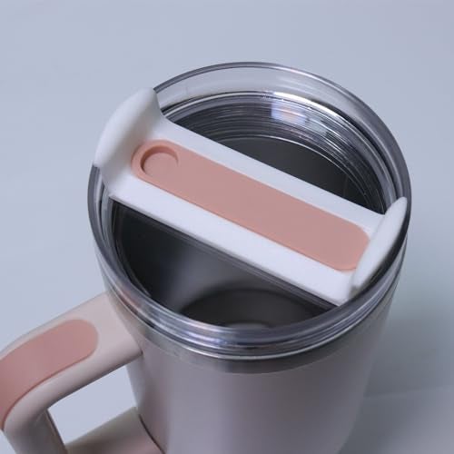 Horsdo 40oz Tumbler Lid for Stanley, Spill Proof Splash Resistant Tumbler Covers,Replacement cover for Stanley Cup Accessory(2 pack) (Clear Pink, 40oz) - Image 2