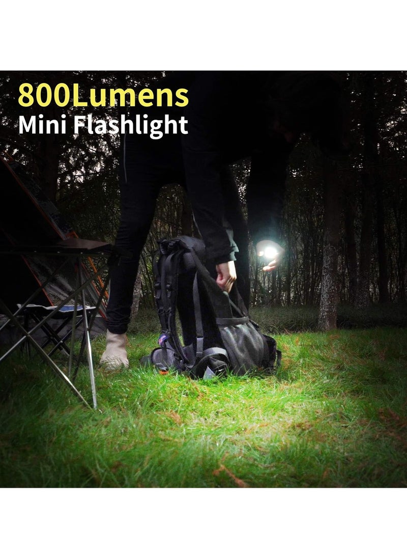 Generic - Cob small flashlights, 800lumens bright rechargeable keychain mini flashlight 3 light modes portable pocket light with folding bracket bottle opener and magnet base for fishing, walking and camping - Image 1