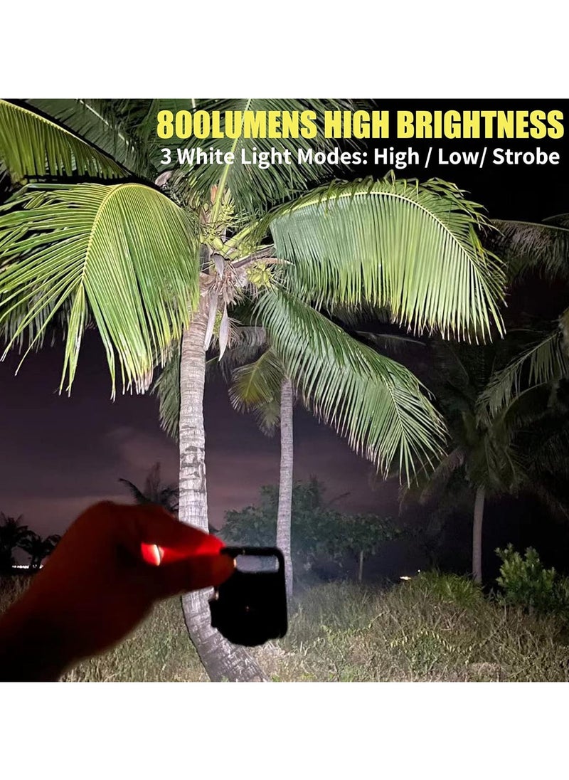 Generic - Cob small flashlights, 800lumens bright rechargeable keychain mini flashlight 3 light modes portable pocket light with folding bracket bottle opener and magnet base for fishing, walking and camping - Image 1