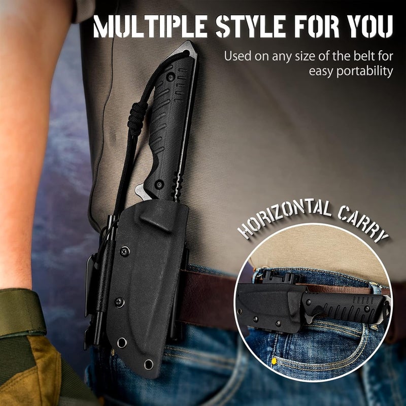 NedFoss Tactical Survival Knife with Fire Starter, Kydex Sheath, 440C Steel Blade, G10 Handle - Camping Gift for Men - Image 5