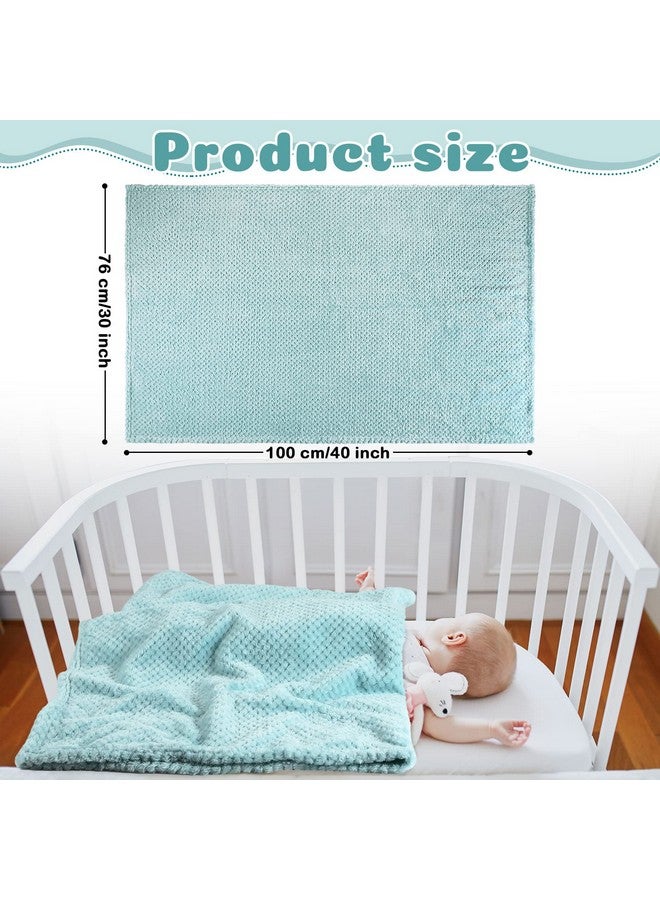 Reginary 4 Pack Fuzzy Blanket 30 x 40'' Waffle Flannel Baby Throw Blankets Warm Nursery & Crib Blankets for Girl & Boy Newborn Infant(Light Blue, Pink, Beige, Gray) - Image 2