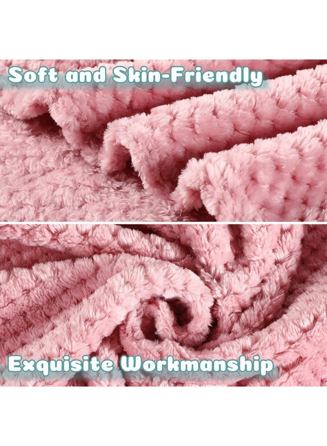 Reginary 4 Pack Fuzzy Blanket 30 x 40'' Waffle Flannel Baby Throw Blankets Warm Nursery & Crib Blankets for Girl & Boy Newborn Infant(Light Blue, Pink, Beige, Gray) - Image 3