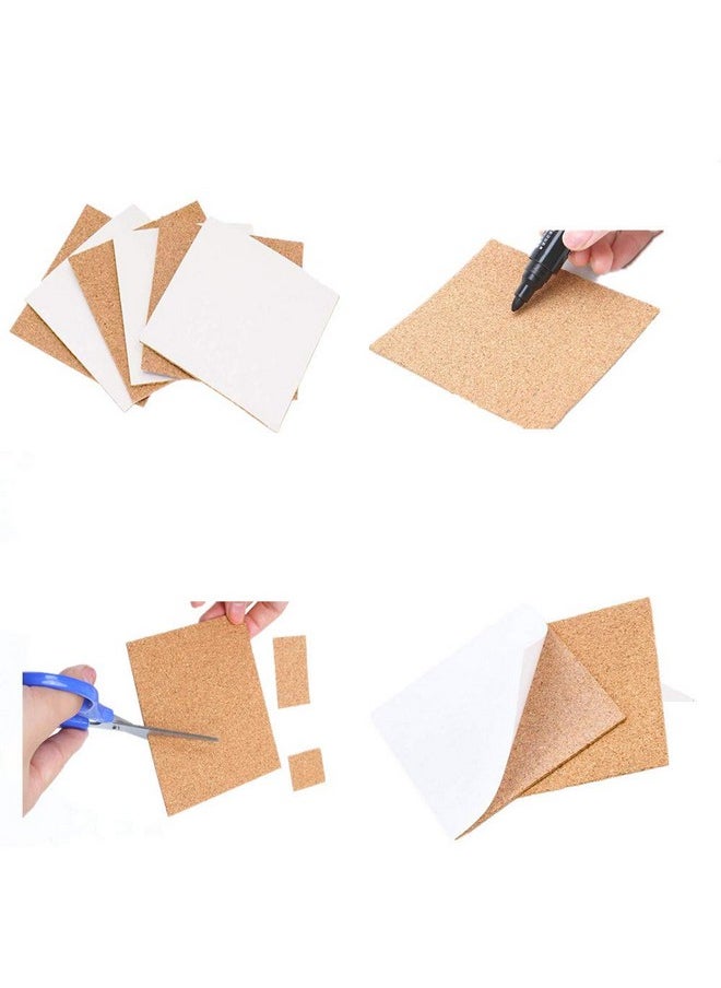 Argthjy - 30 Pack Selfadhesive Thin Cork Sheets 4 X 4 Inch Cork Tiles Mini Backing Cork Sheets Cork Squares For Coasters And Diy Crafting - Image 1