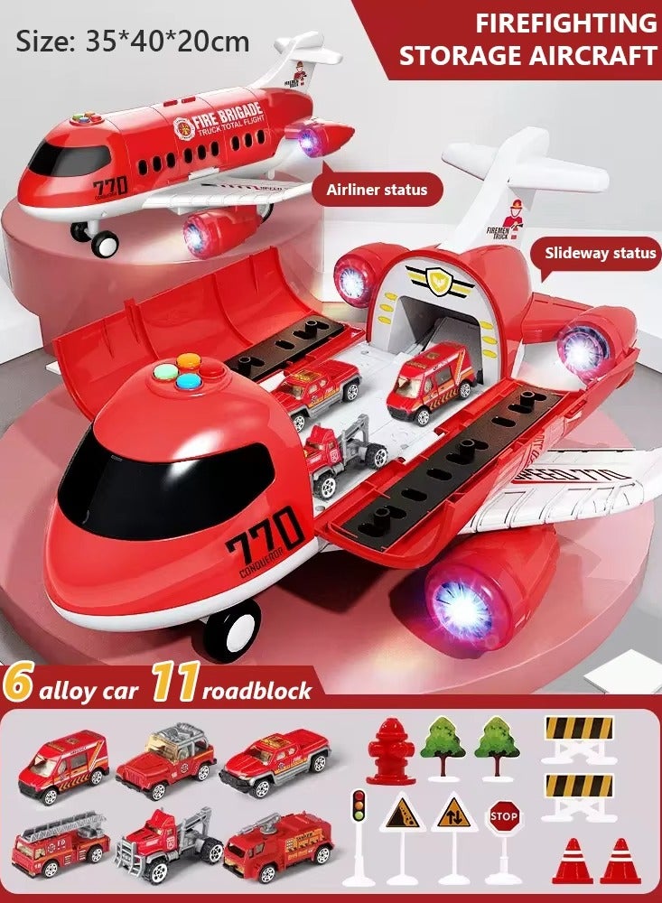 12/6Pcs Car Model Large Children Toys Airplane Toy Model Passenger Plane Multi-Function Inertia Toy Cars for Boys Kids Gift - Image 1