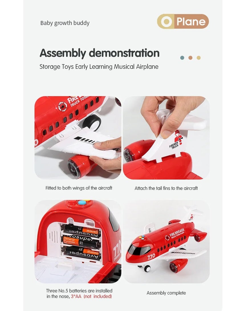 12/6Pcs Car Model Large Children Toys Airplane Toy Model Passenger Plane Multi-Function Inertia Toy Cars for Boys Kids Gift - Image 5