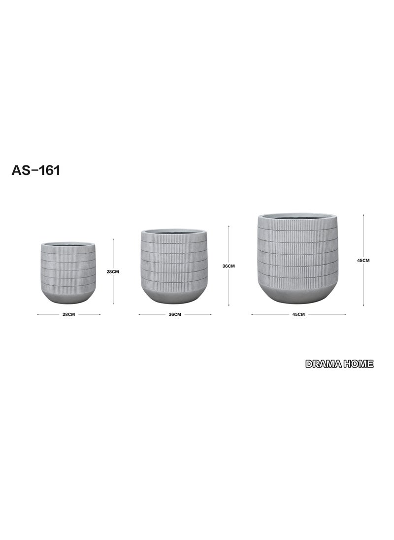 DRAMA HOME Fiber Plant Pot Set – Modern Design with Multiple Sizes for Artificial and Natural Plants  - Image 2