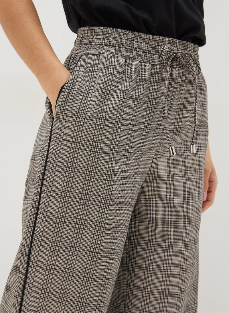 Matalan Beige Check Heritage Wide Leg Trousers