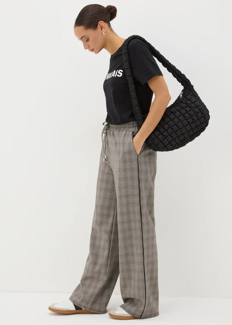 ماتلان Beige Check Heritage Wide Leg Trousers