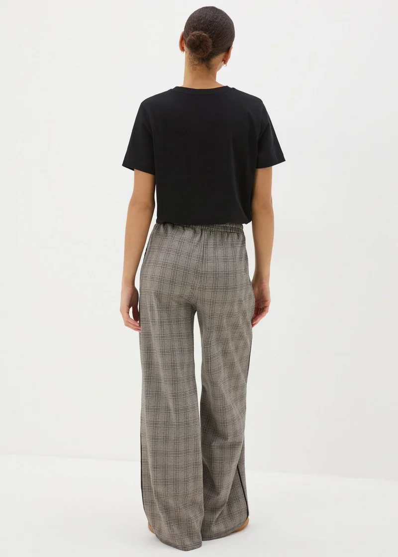 ماتلان Beige Check Heritage Wide Leg Trousers