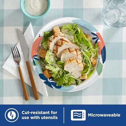Dixie Medium Paper Plates, 8.5 Inch, 90 Count, 2X Stronger*, Microwave-Safe, Soak-Proof, Cut Resistant, Disposable Plates For Everyday Breakfast, Lunch, & Dinner Meals - Image 5