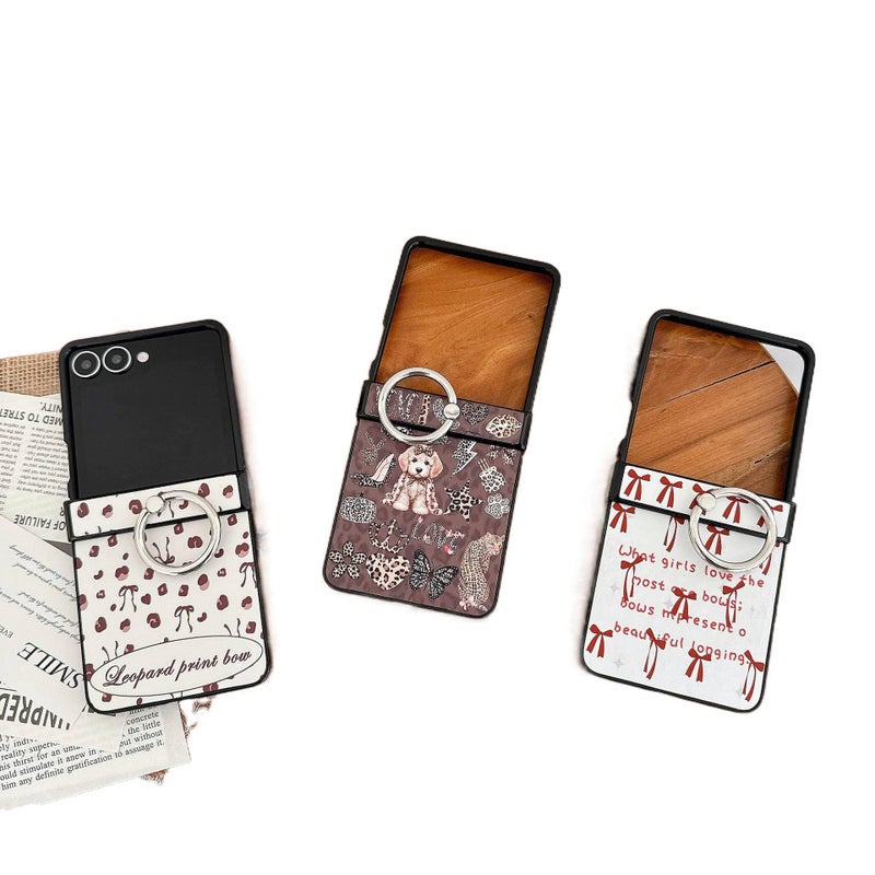 غطاء واقي بPC، باللون الأحمر تصميم فيونكة , حماية من السقوط، أحمر، مقاوم للصدمات لـ Samsung Galaxy Z Flip 7 للطاولة للمكتب المنزلي للتخزين العملي - Image 2