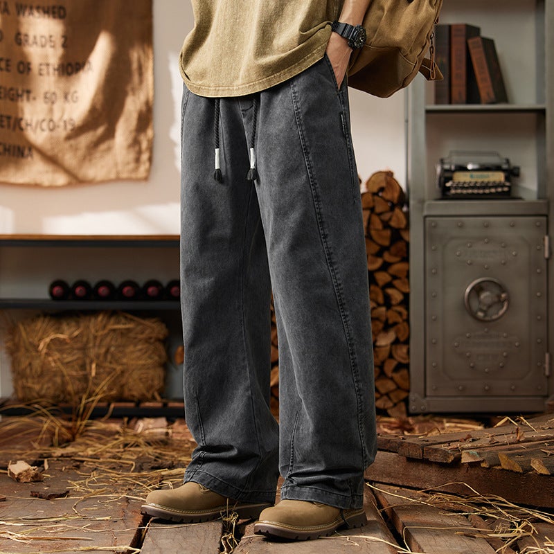 Workwear Casual Pants Men'S American High-End Fashion Brand Pants Men'S And Women'S Spring Loose Straight Wide-Leg Pants - Image 4