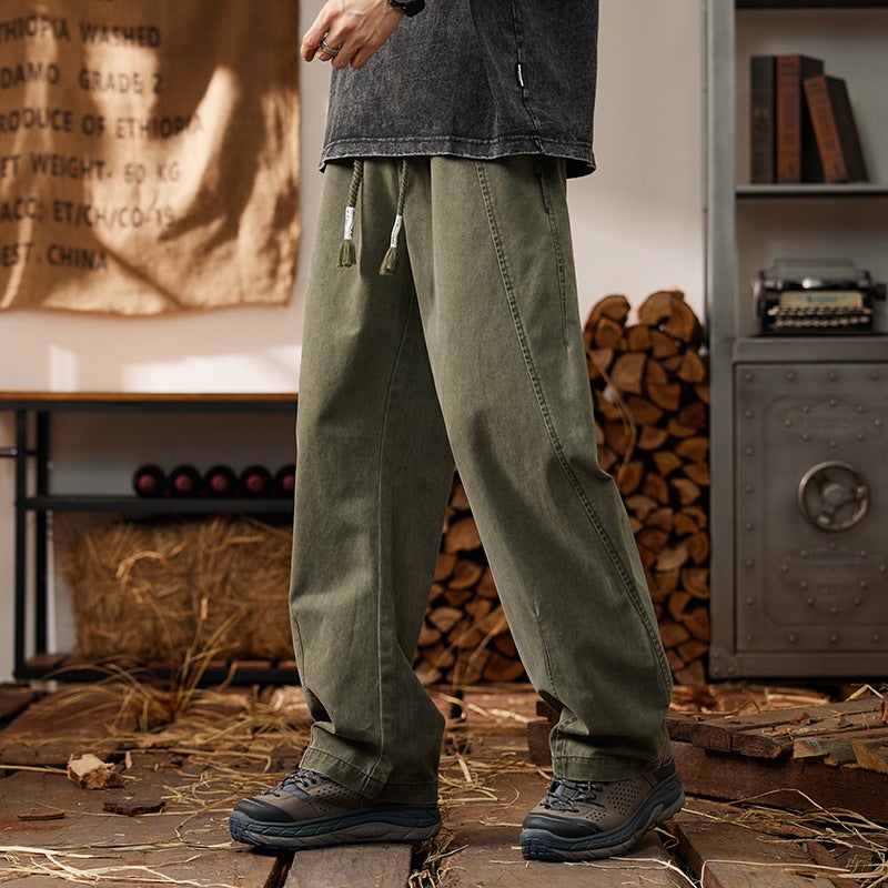 Workwear Casual Pants Men'S American High-End Fashion Brand Pants Men'S And Women'S Spring Loose Straight Wide-Leg Pants - Image 3