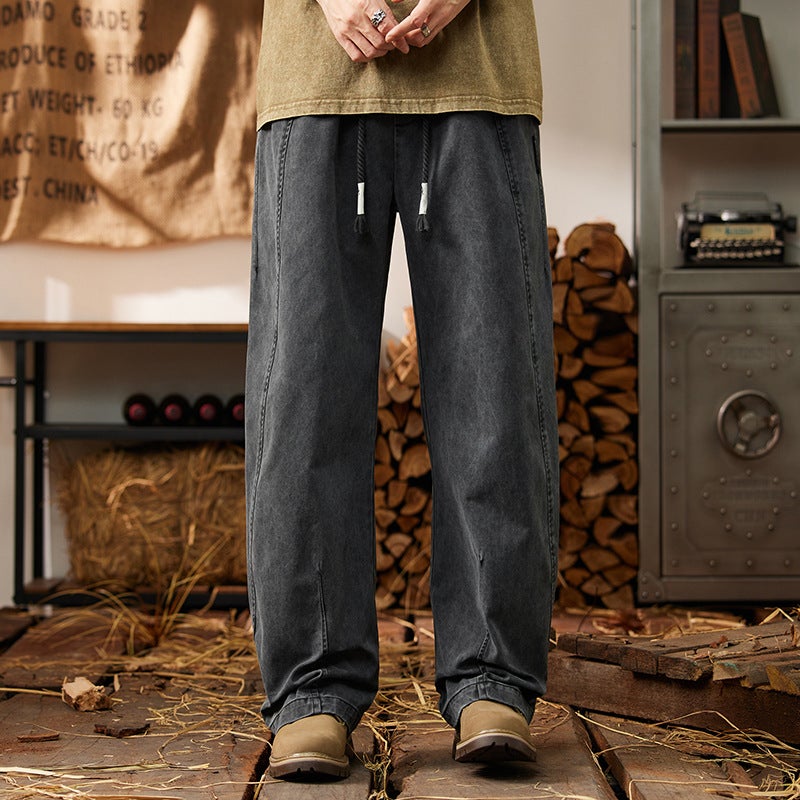 Workwear Casual Pants Men'S American High-End Fashion Brand Pants Men'S And Women'S Spring Loose Straight Wide-Leg Pants - Image 5