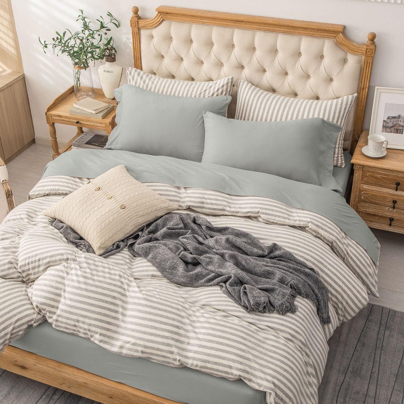 PURE ERA PURE ERA Jersey Knit 4pc Bed Sheet Set 100% T-Shirt Cotton Super Soft Comfy Breathable Fits Mattress Up to 20"" Extra Deep Pocket (Solid Light Grey  King)  - Image 3