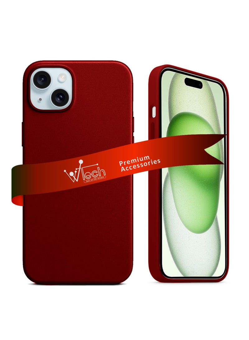 Wtech Soft Liquid Silicone Case Cover For Apple iPhone 15 2023 Maroon - Image 1