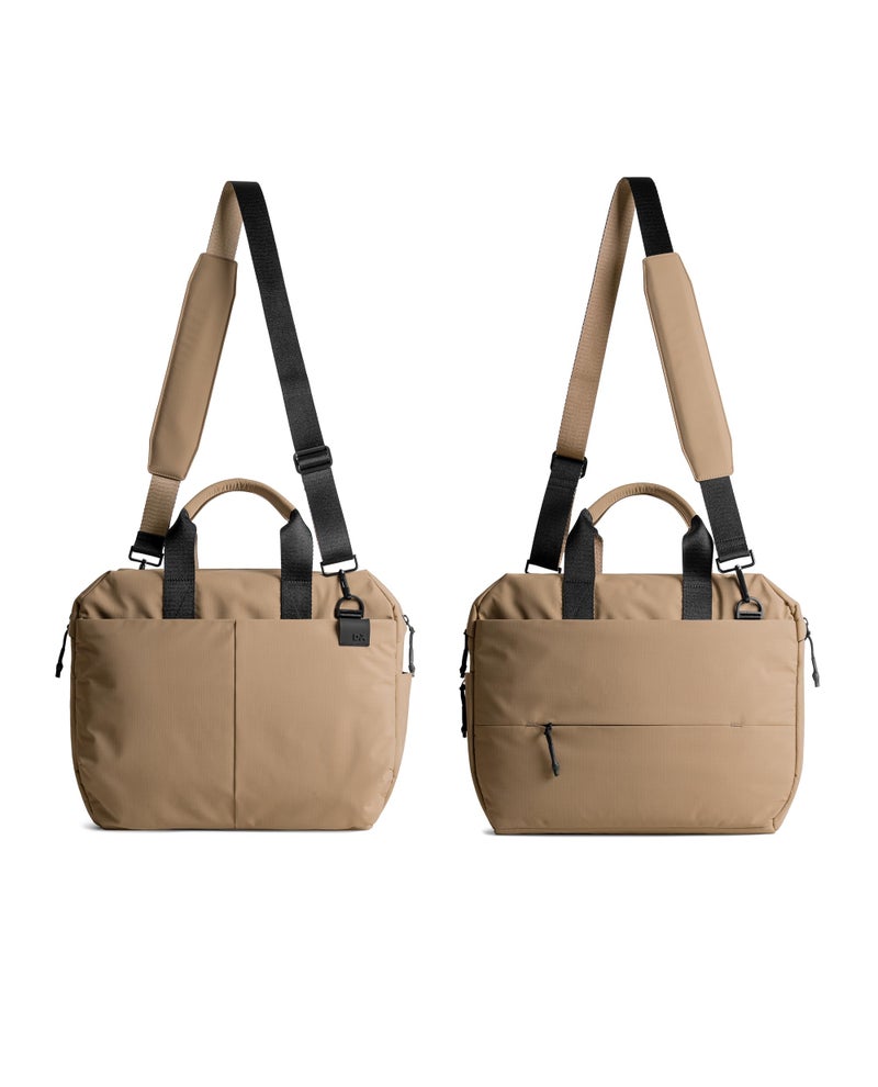 DailyObjects Pivot Ambit Messenger Bag (13L) for Men and Women|Fits 13/14" Laptop/Macbook Pro/Air|Lightweight|Water Resistant|Stylish Crossbody|Office/Daily Use|Multi Pocket|Adjustable Strap (Beige) - Image 2