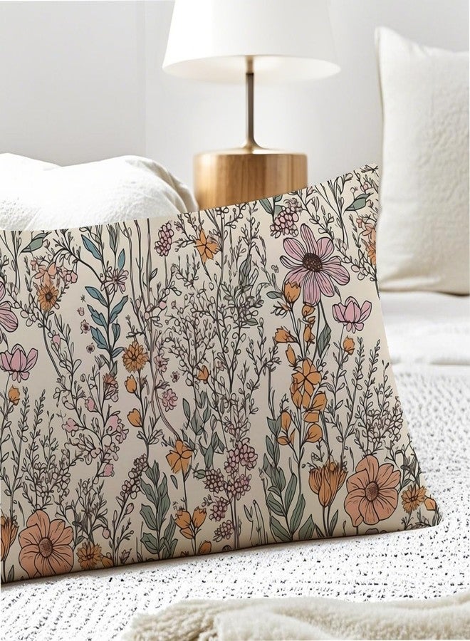PIUD Vintage Boho Floral 20x54 Body Pillow Cover, Cottagecore Room Decor, Retro Rustic Cottagecore Flowers Aesthetic Decorative Long Body Pillow Cases for Bed Couch - Image 5