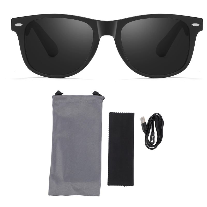 Bluetooth Smart Glasses: Black Open-Ear Audio Eyewear - Dual Noise-Canceling Mics & BT 5.4 Connectivity for Cycling, Driving, Office, Travel & Outdoor Activities - Image 1