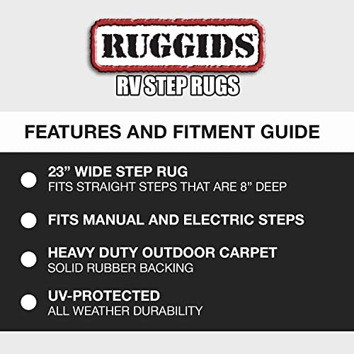 Prest-O-Fit 2-0420 Ruggids RV Step Rug Black Granite 23 In. Wide 19 - Inch X 23 - Inch - Image 4