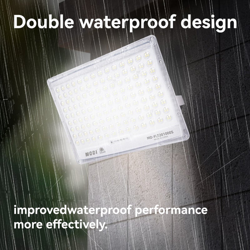 73Hours Solar Flood Light Outdoor 1000W, 4M Cable Length, LED Security Lamp with Remote u0026 Timer, 6500K Cool White, Wall Yard Garden Lighting - Image 5