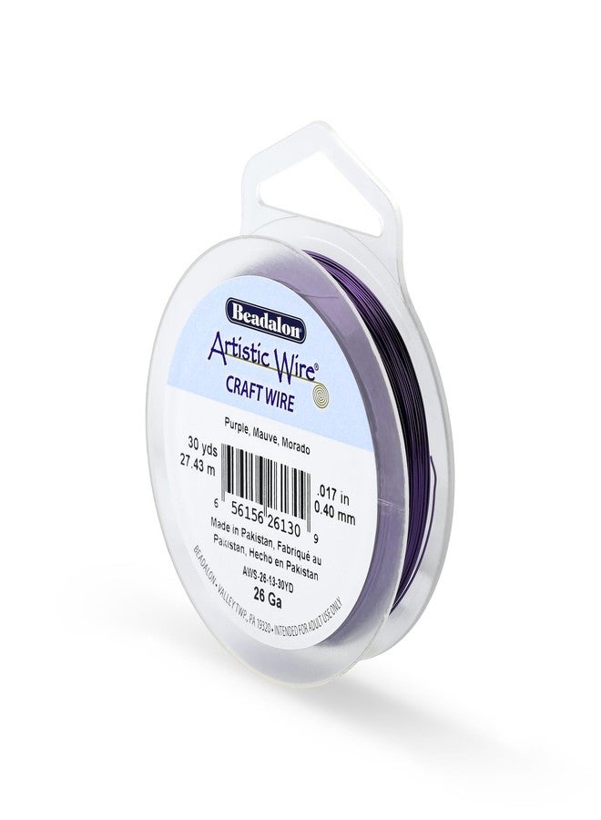 Artistic Wire, 26 Gauge Tarnish Resistant Colored Copper Craft Wire, Purple, 30 yd - Image 1