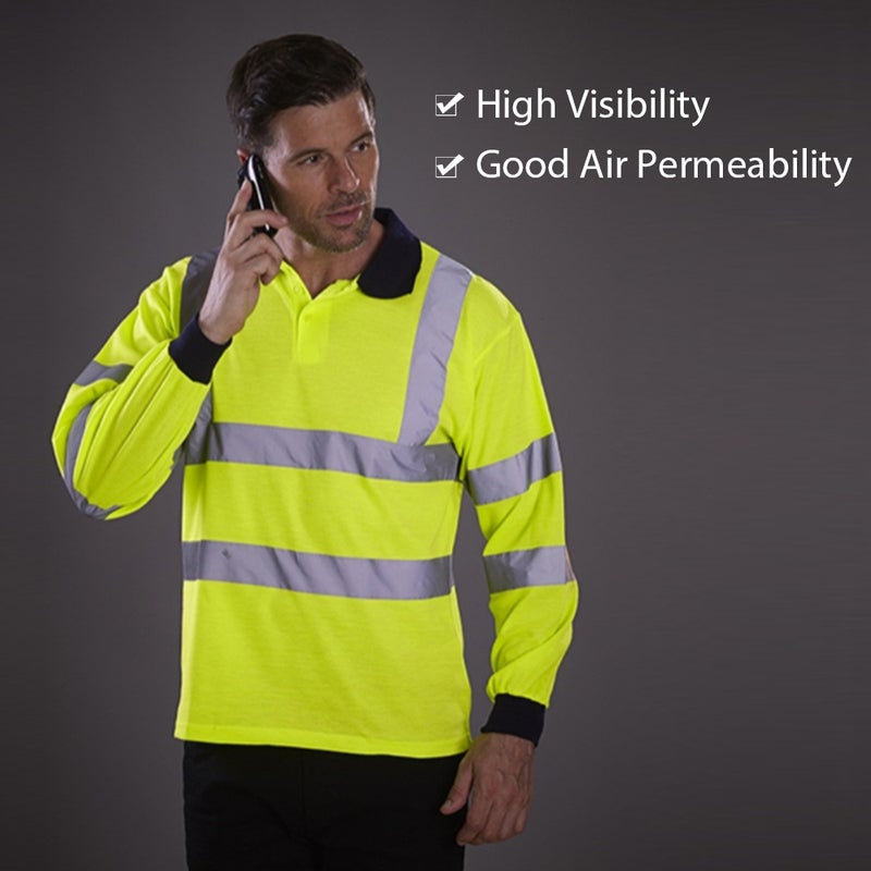 Safety Reflective T-shirt Sanitation Work Clothes Warning Road Construction Long Sleeve T-shirt Summer Breathable - Image 5