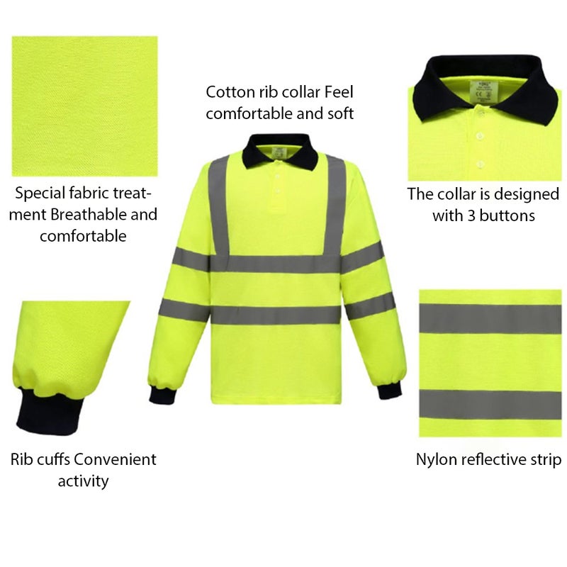 Safety Reflective T-shirt Sanitation Work Clothes Warning Road Construction Long Sleeve T-shirt Summer Breathable - Image 4
