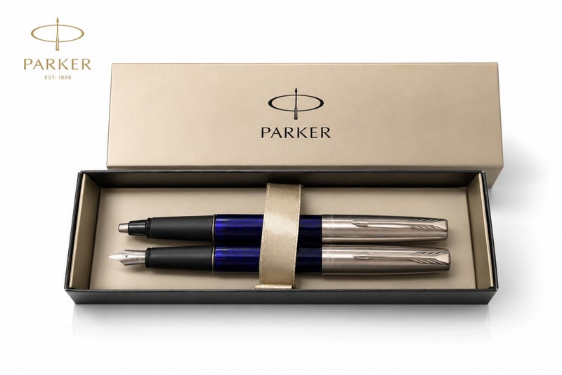 Parker Frontier Translucent Blue Set Rollerball+Fountain Pen - Image 1