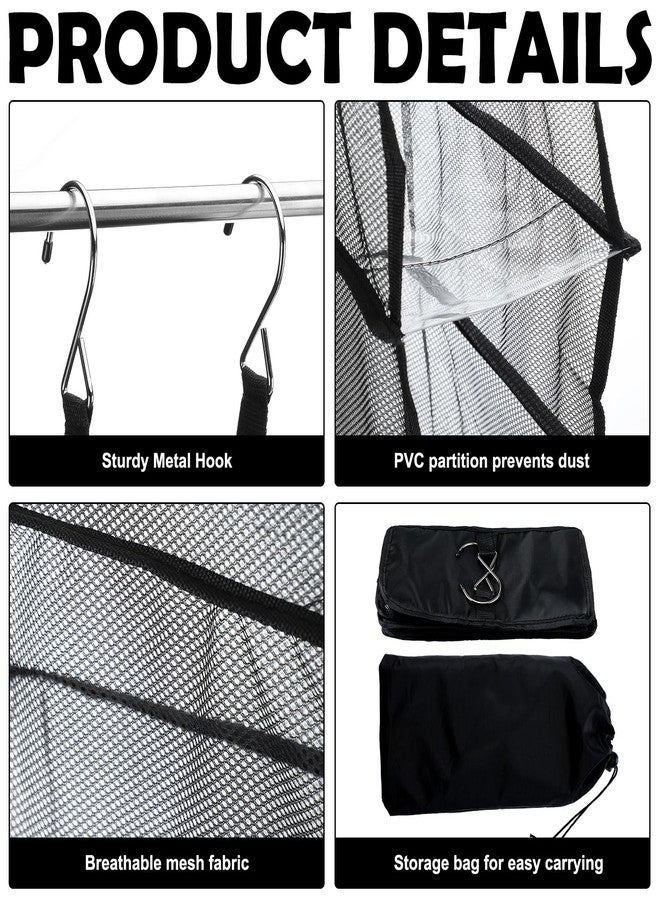Aliceset 6-shelf Hanging Shoe Organizer for Dance Bags, Collapsible Hanging Shoe Rack with Transparent Shelves and Mesh Sides, Travel Backstage Accessories, Dance Bag Accessories - Image 3
