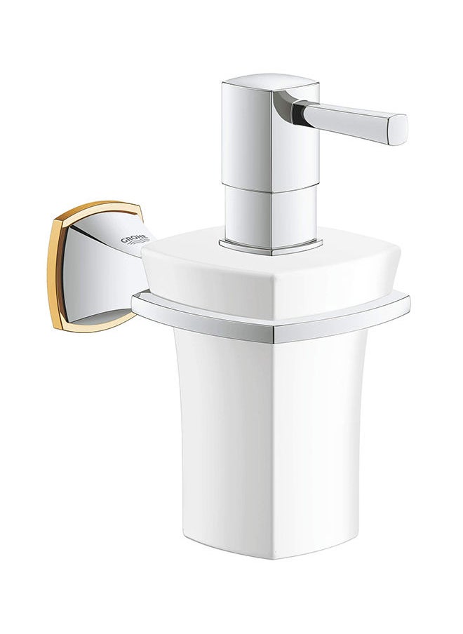 Grohe Grandera Holder With Ceramic Soap Dispenser 15×14cm-White  - Image 1