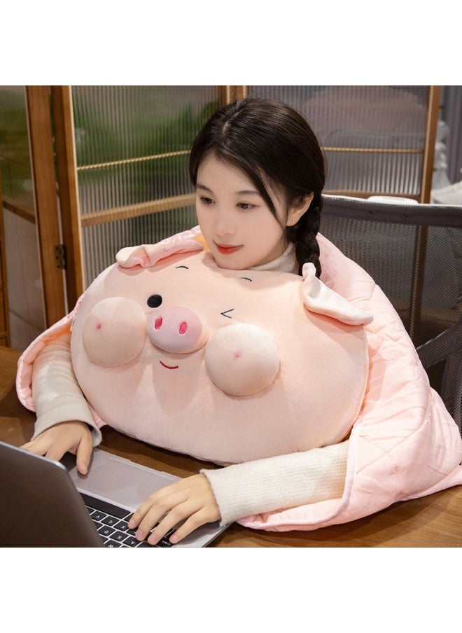 Generic - Piglet Pillow Quilt Dual-use Blanket Two-in-One Folding Sofa Pillow Office Nap Small Pillow Car-Specification:Pillow Quilt (40cm+100*150cm) - Image 1