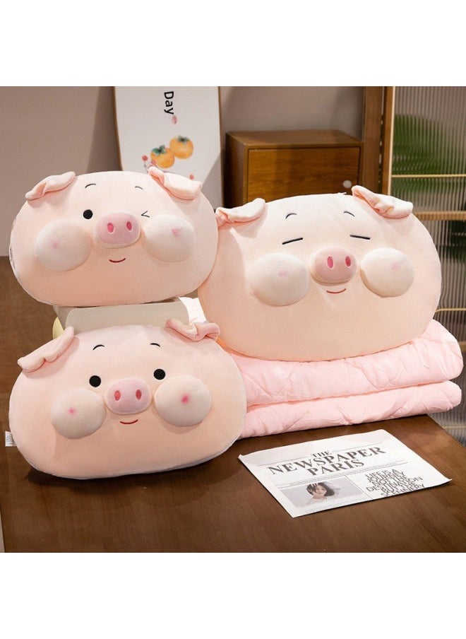 Generic - Piglet Pillow Quilt Dual-use Blanket Two-in-One Folding Sofa Pillow Office Nap Small Pillow Car-Specification:Pillow Quilt (40cm+100*150cm) - Image 1