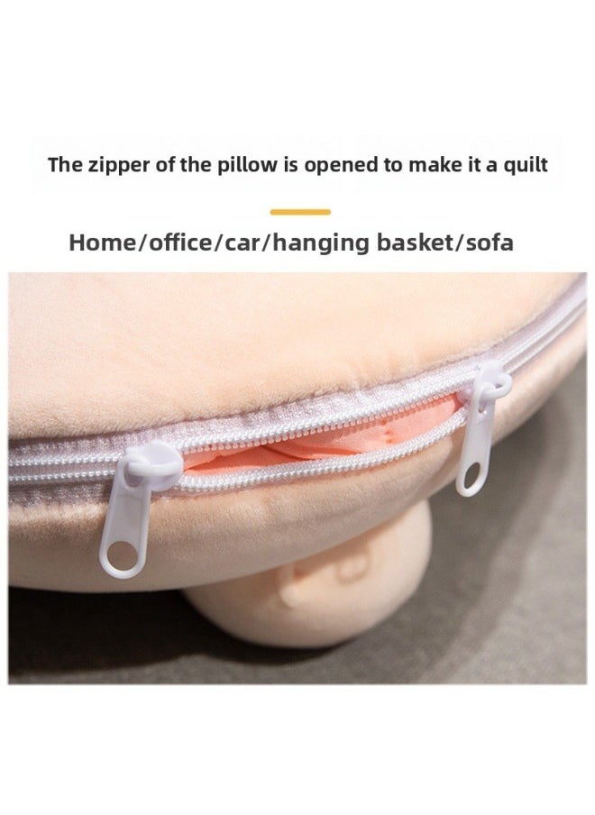 Generic - Piglet Pillow Quilt Dual-use Blanket Two-in-One Folding Sofa Pillow Office Nap Small Pillow Car-Specification:Pillow Quilt (40cm+100*150cm) - Image 1