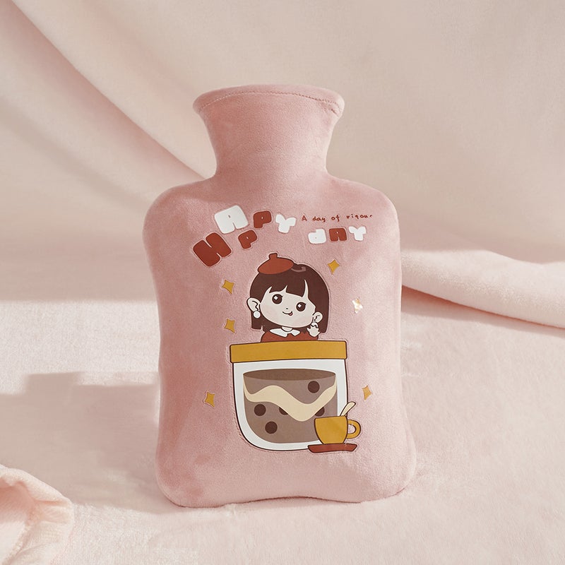 Water-Filled Water Bag Student Cute Water Injection Warm Handbag Girl Portable Cartoon Cute Plush Hand Warmer Artifact - Image 1