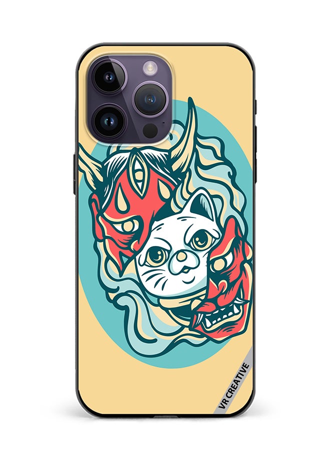 VR CREATIVE Protective Case Cover For Apple iPhone 15 Pro Max Cat In Mask Design Multicolour - Image 1