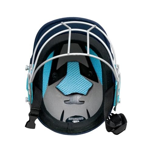 Shrey Star 2.0 Steel Cricket Helmet | Adjustable Steel Visor | Better Protection and Cushioning | Comfortable Fit (Navy - Large) - Image 4