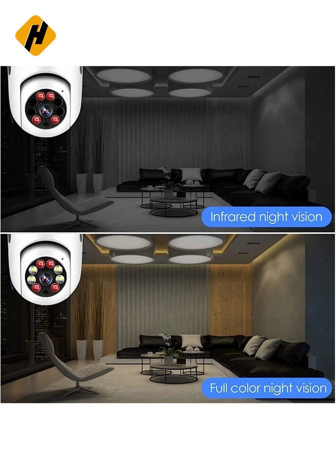 HuHa Pan Tilt Security Light Camera V380 130W dpi Smart Wireless WIFI Full Color Bulb Camera 2.4Ghz 360 Degree E27 Panoramic IP Camera  - Image 3
