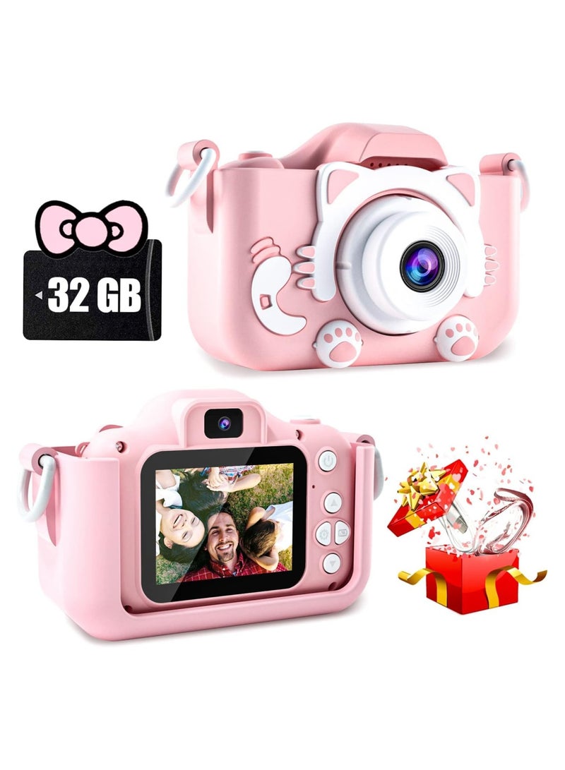 بيتشو ألعاب كاميرا للأطفال، كاميرا ممتعة للأطفال، شاشة 2.0 بوصة، كاميرا فيديو بدقة 20 ميجابكسل مع بطاقة ذاكرة 32 جيجابايت للأولاد والبنات من سن 6 سنوات فما فوق - Image 1