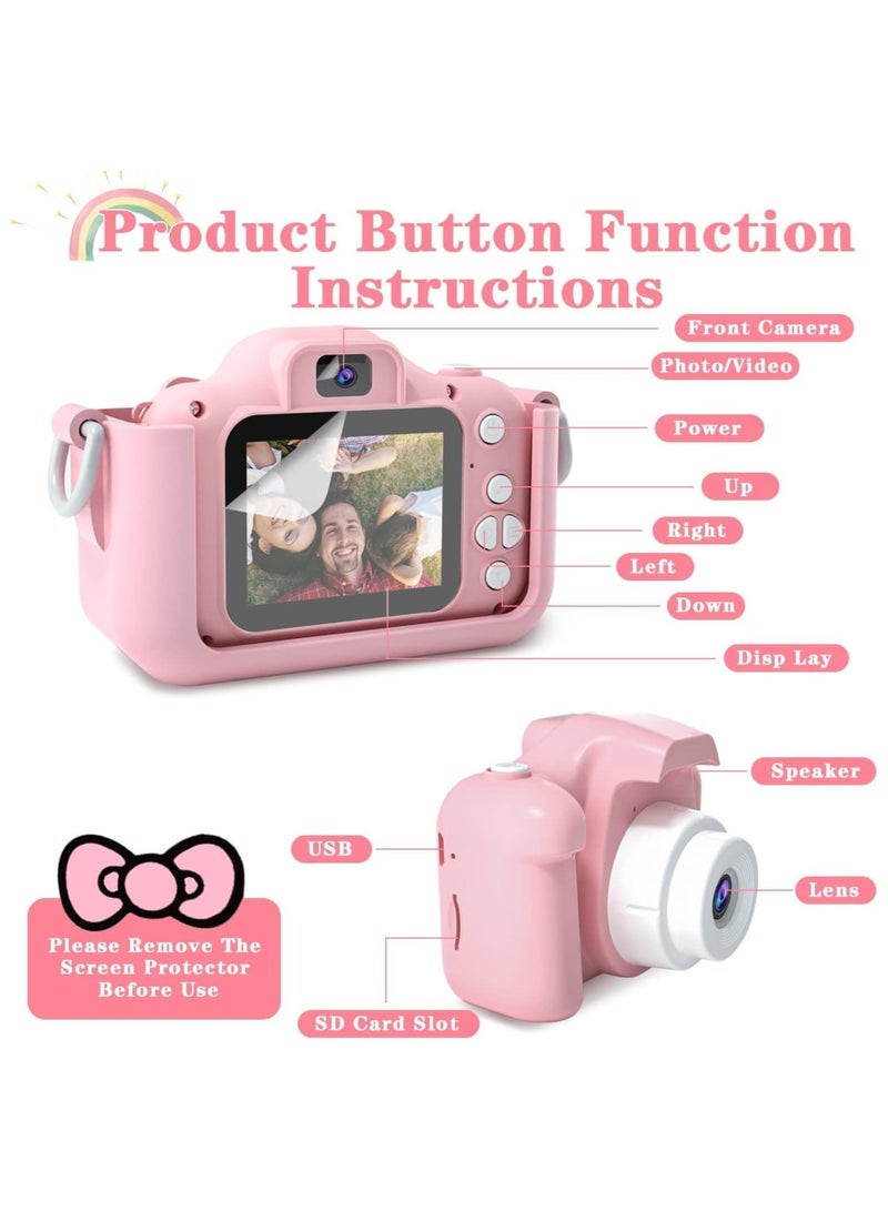 بيتشو ألعاب كاميرا للأطفال، كاميرا ممتعة للأطفال، شاشة 2.0 بوصة، كاميرا فيديو بدقة 20 ميجابكسل مع بطاقة ذاكرة 32 جيجابايت للأولاد والبنات من سن 6 سنوات فما فوق - Image 4