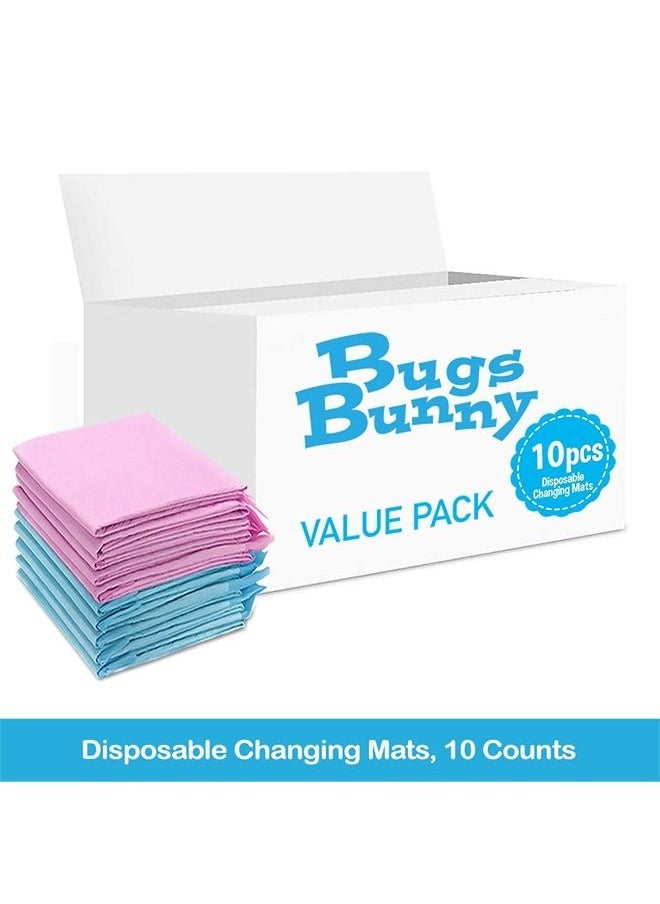Bugs Bunny Disposable Changing Mats, 10 Counts, Soft Waterproof Mat, Portable Leak Proof Changing Mat, New Mom Leak-Proof Under pad, Mattress Table Protector Pad  - Image 2