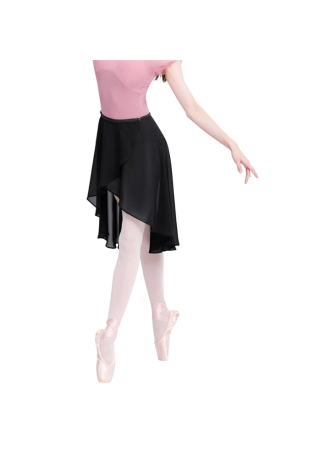 Ballet Dance Chiffon Skirt for Women/Girls, Adjustable Waist Wrap Skirt （Black） - Image 1