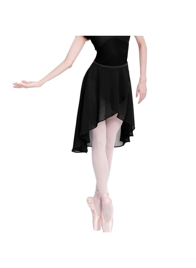 Ballet Dance Chiffon Skirt for Women/Girls, Adjustable Waist Wrap Skirt （Black） - Image 2