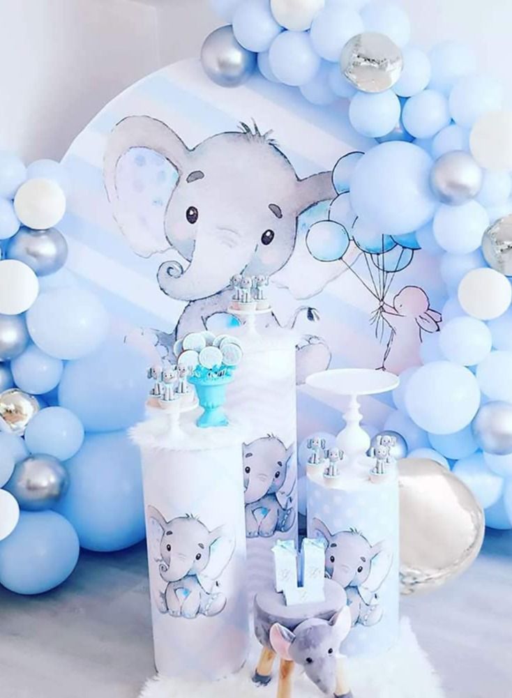 KASTWAVE Blue Balloons Garland Arch Kit KASTWAVE 141Pcs Macaron Blue White Silver Balloon arch kit Decorations Set with Confetti Balloons pack for Boys and Girls Baby Shower,Wedding, Birthday Party Decor - Image 1